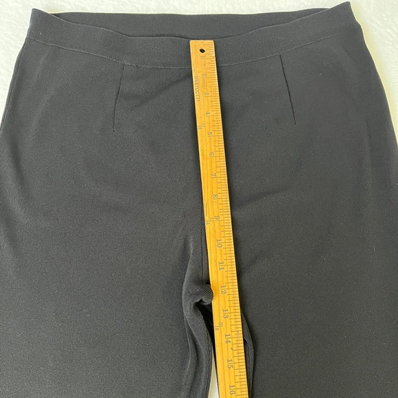 VNTG Exclusively Misook Sz M Black High Waisted Knit Pants Elastic WaistWide Leg - Picture 12 of 12